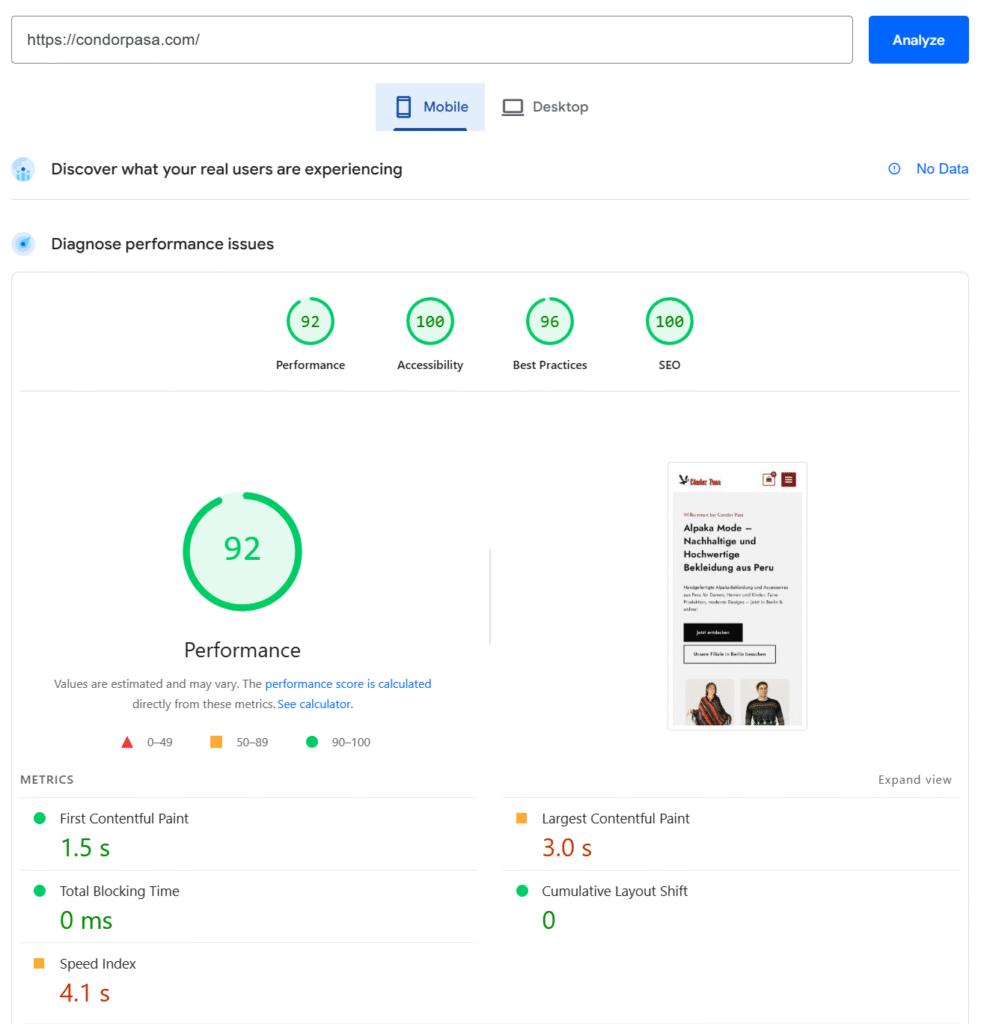 Mobile Web Performance - Condor Pasa